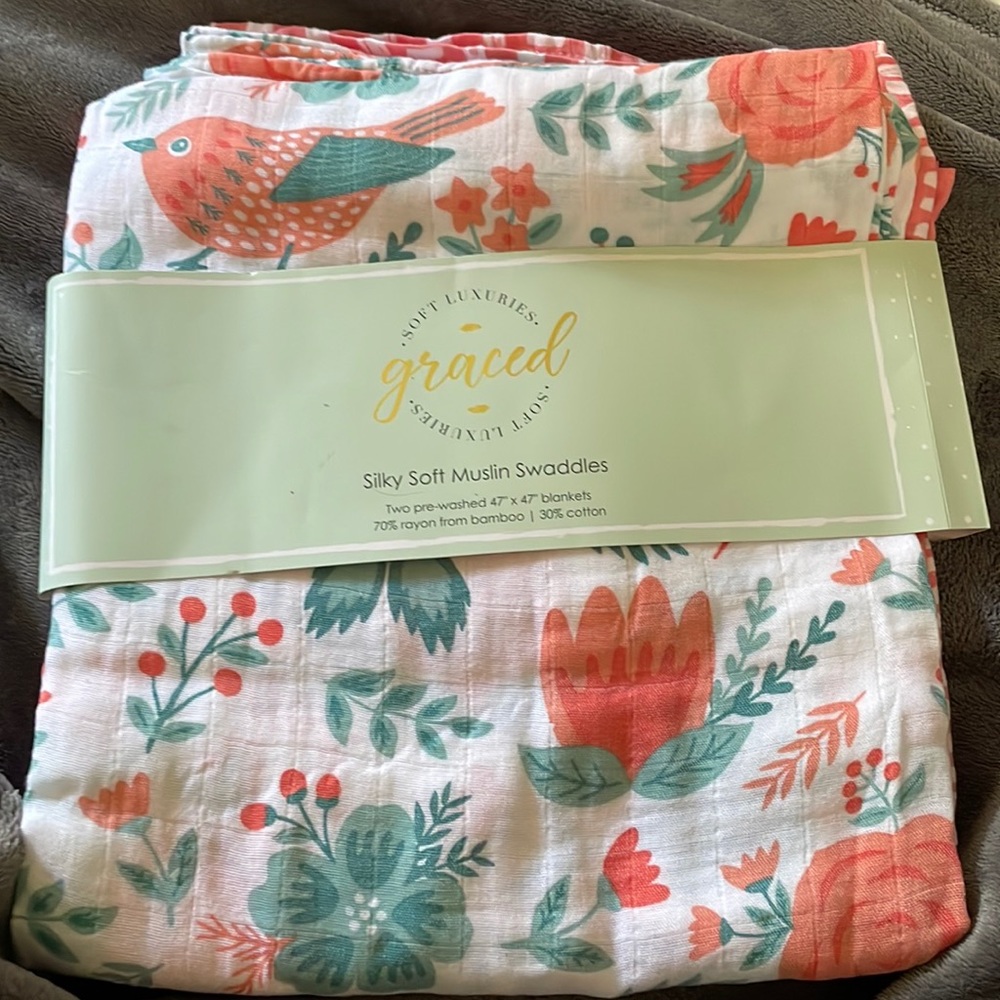 Graced Soft Luxuries Muslin Swaddle Blankets